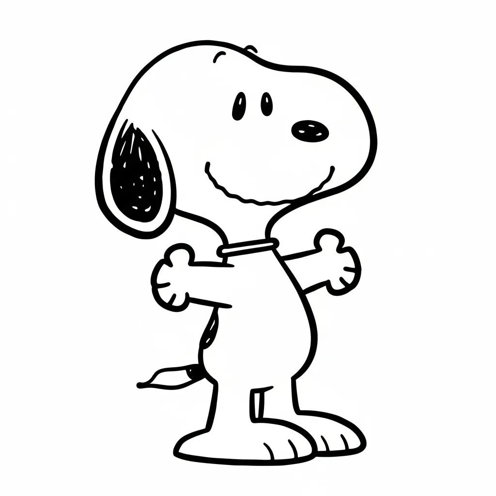 Kleurplaat Snoopy 6