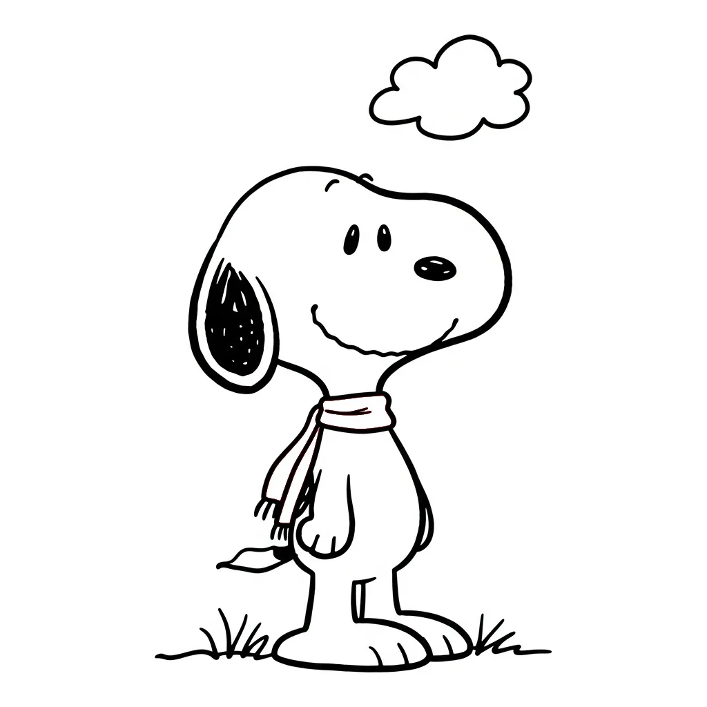 Kleurplaat Snoopy