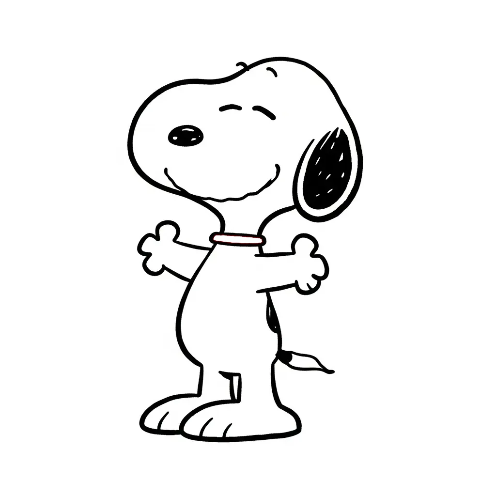 Kleurplaat Snoopy 1