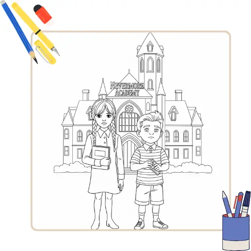 Kleurplaat Wednesday 2 thumbnail