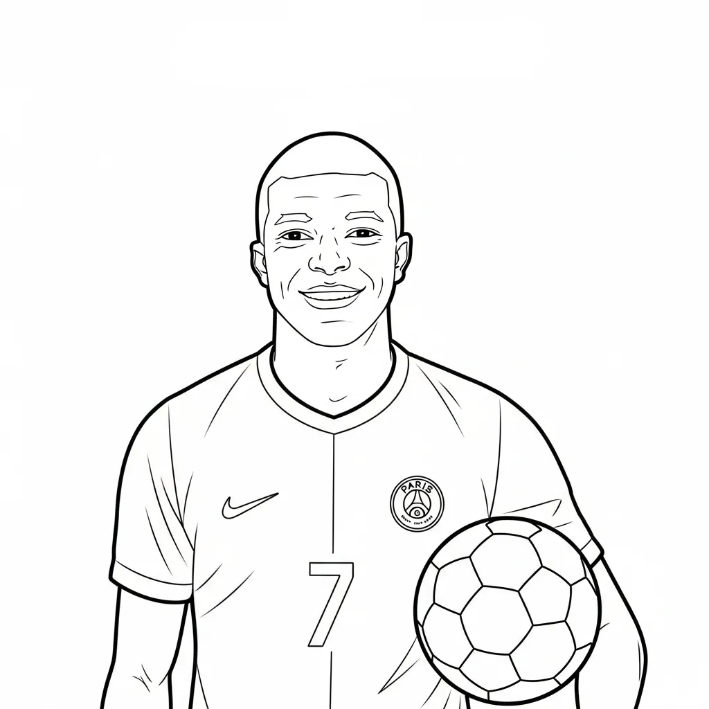 Mbappe kleurplaat 9 Mbappe kleurplaat 2