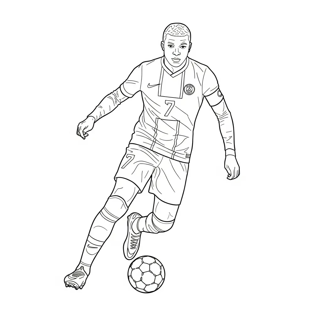 Mbappe kleurplaat 8 Mbappe kleurplaat 1