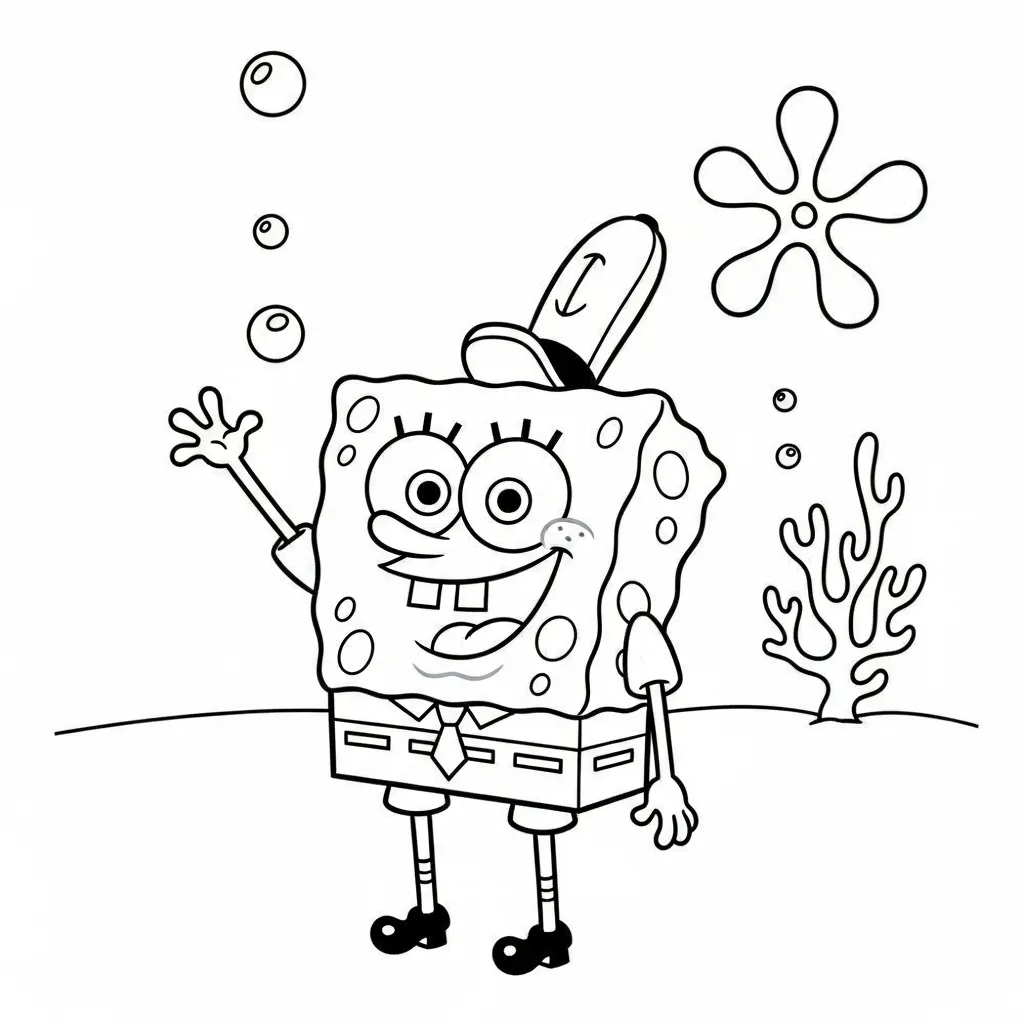 Spongebob kleurplaat 1