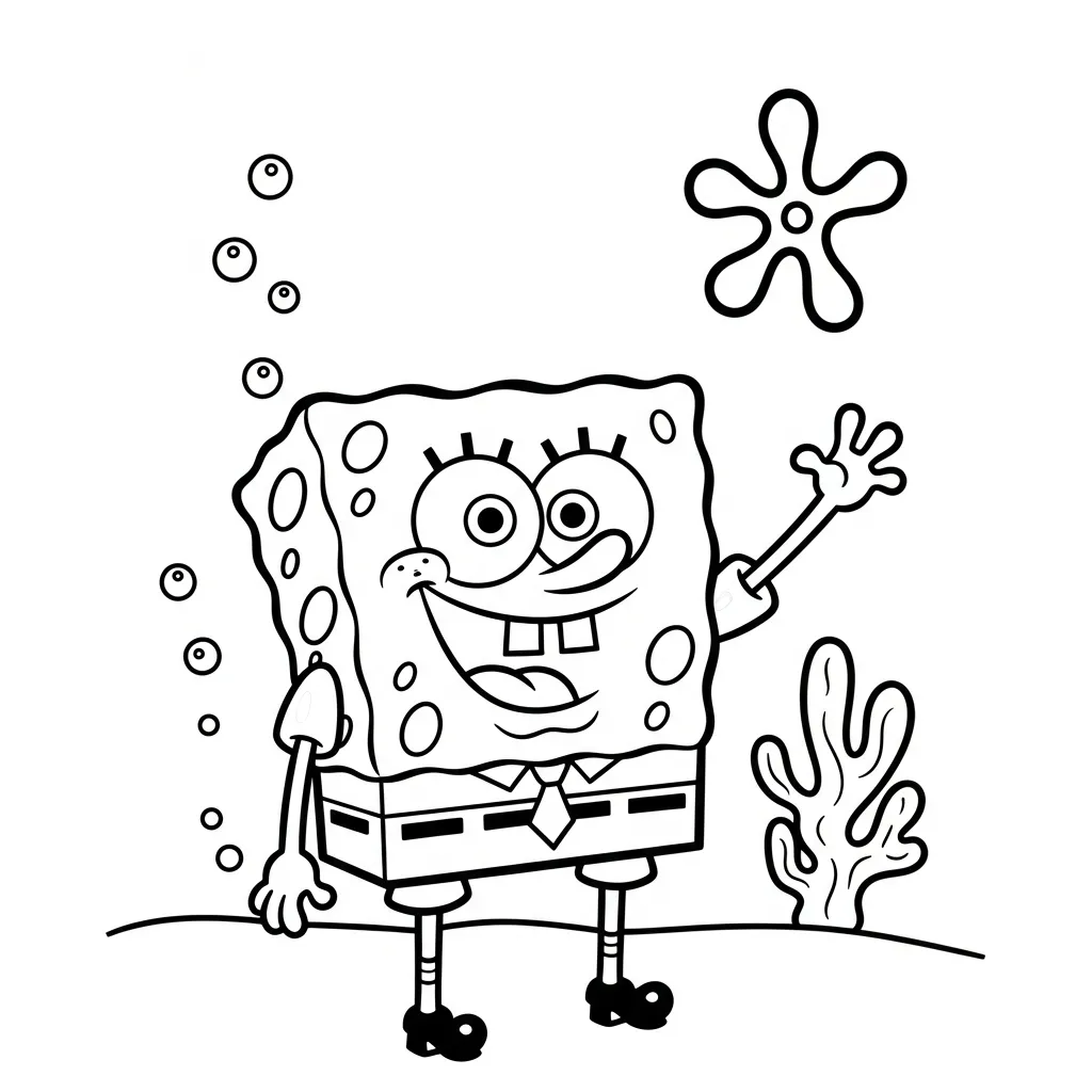 Spongebob kleurplaat 2