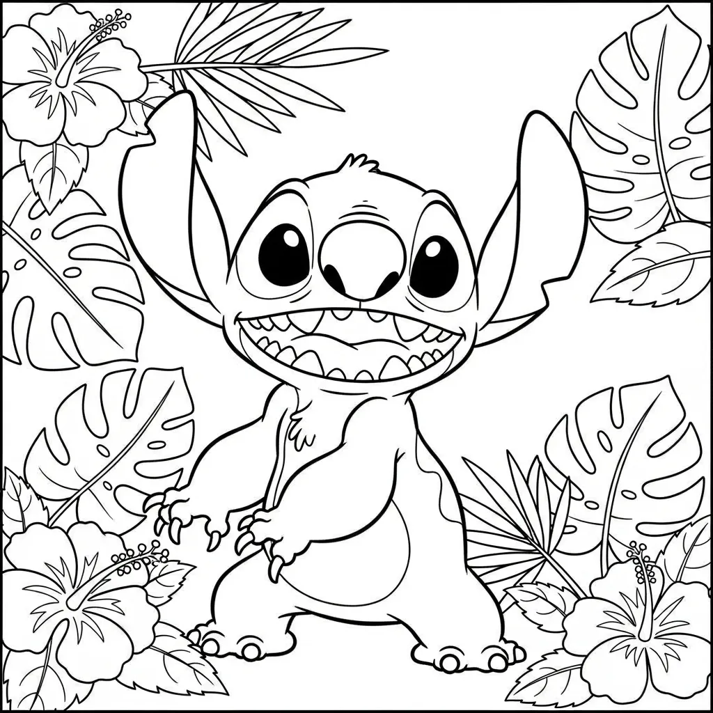 Stitch 색칠하기 페이지 3