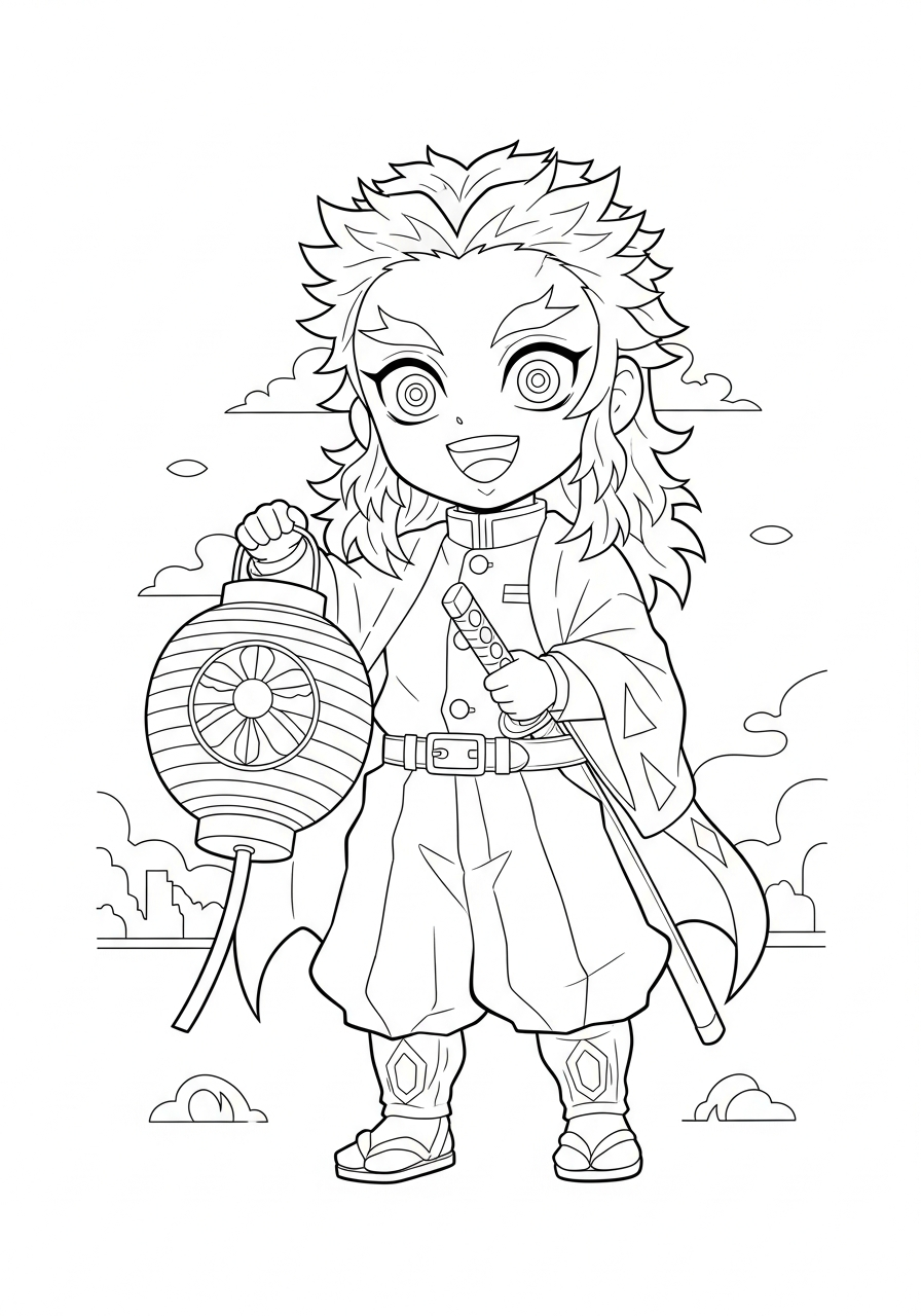 blije lantaarn vriend kleurplaat