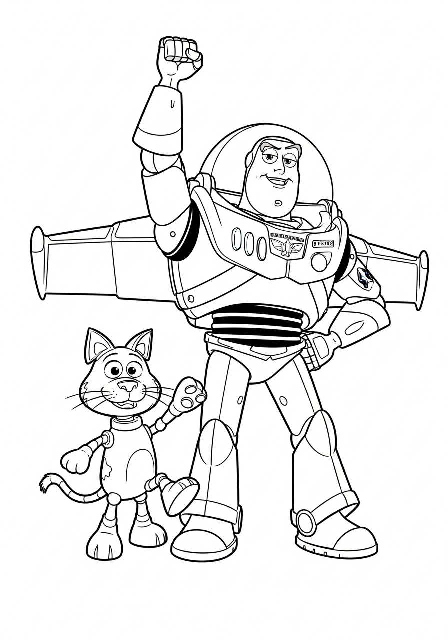 Buzz Lightyear kleurplaat 22 buzz lightyear en sox team kleurplaat