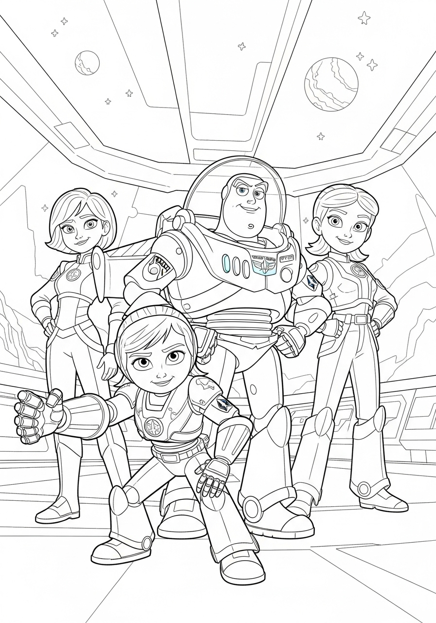 Buzz Lightyear kleurplaat 21 buzz lightyear en star command team kleurplaat