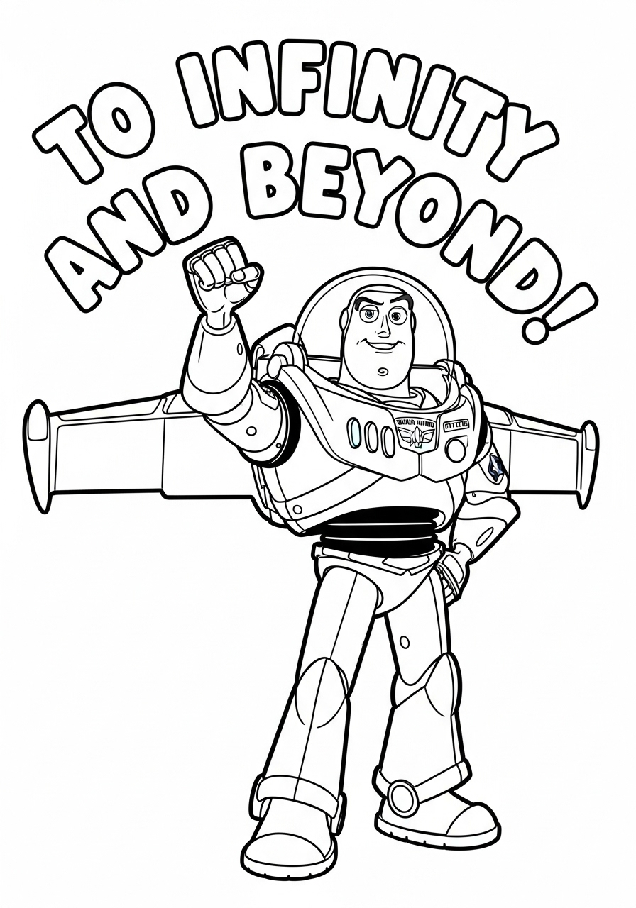 Buzz Lightyear kleurplaat 10 buzz lightyear to infinity and beyond kleurplaat