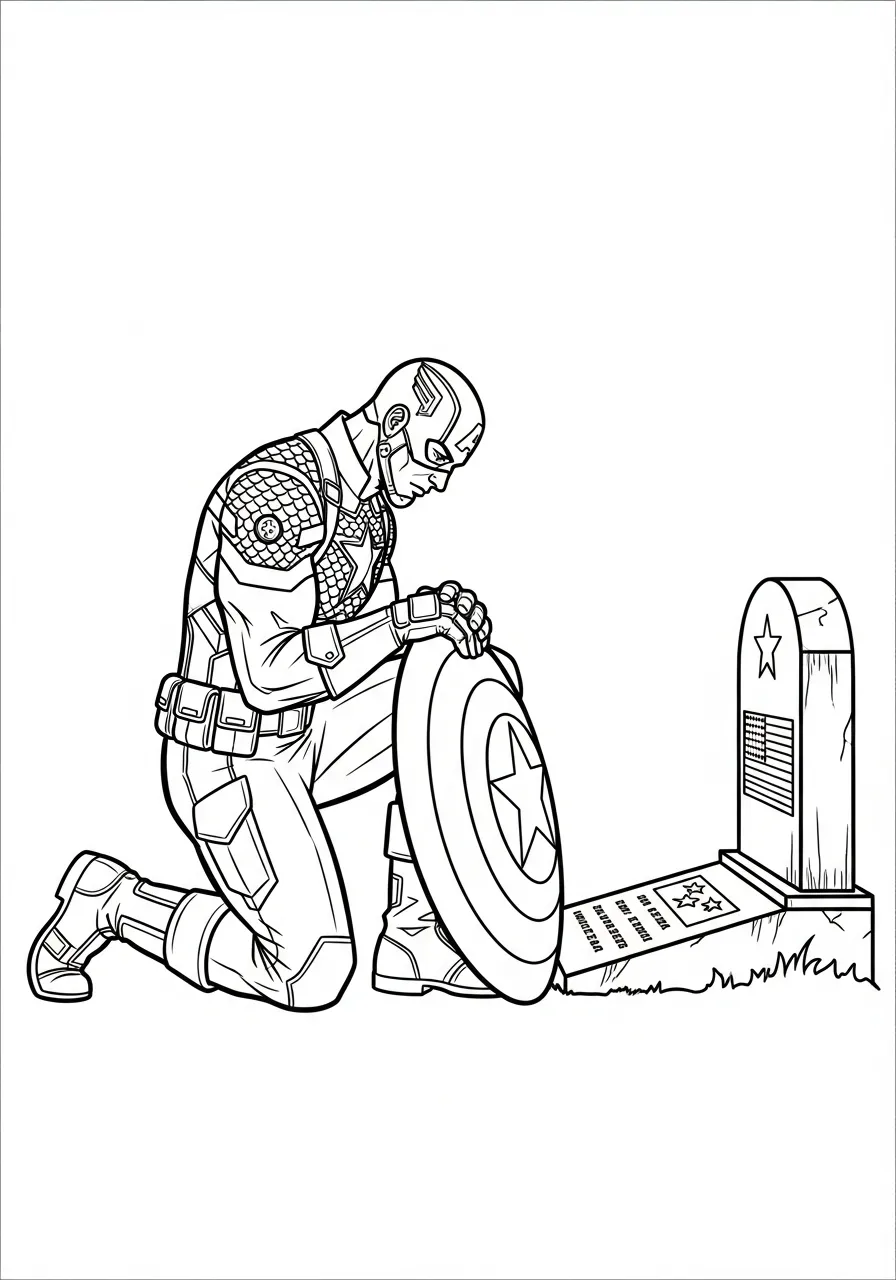 Kleurplaat Captain America 9 captain americas eerbetoon kleurplaat