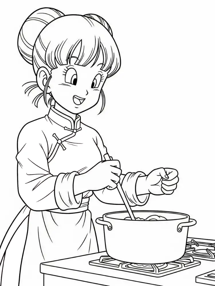 Kleurplaat Dragon Ball Z 10 chi chi koken dragon ball z kleurplaat