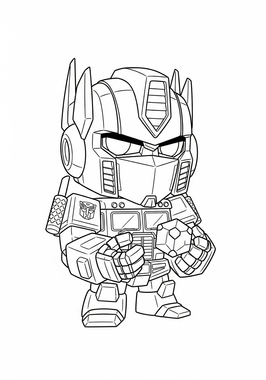 chibi optimus prime kleurplaat