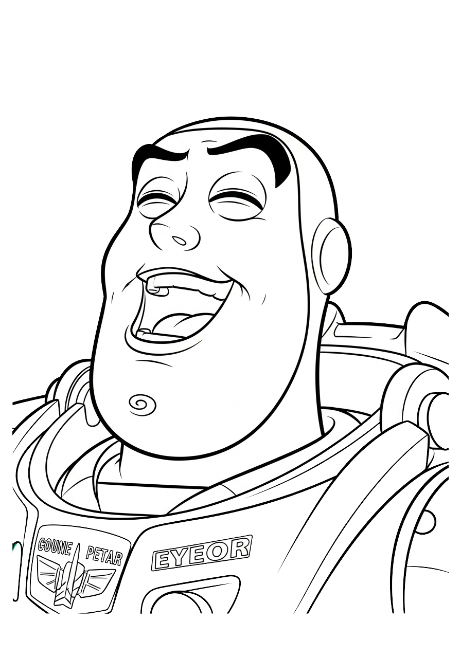Buzz Lightyear kleurplaat 8 de lachende ruimtevaarder kleurplaat