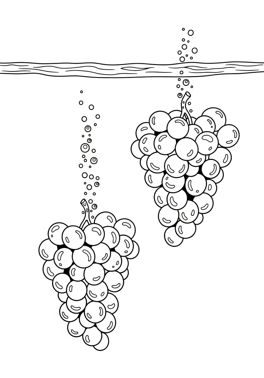 Druiven Kleurplaat 9 druiven bubbelbad kleurplaat