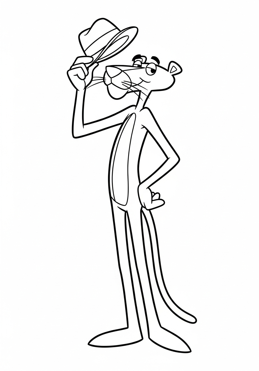 Pink Panther Kleurplaat 10 galante groet panter kleurplaat