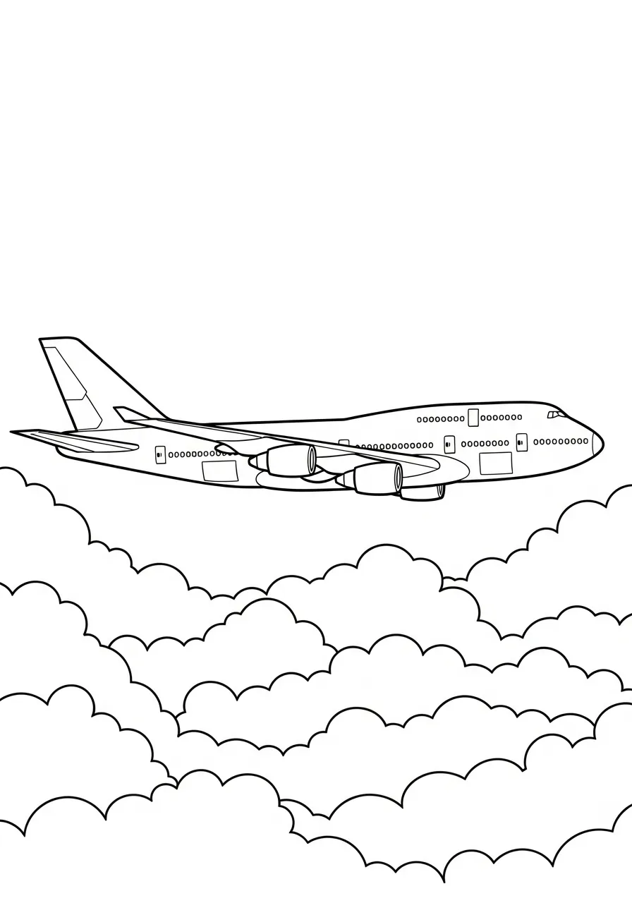 Vliegtuig Kleurplaat 8 gigantisch passagiersvliegtuig kleurplaat