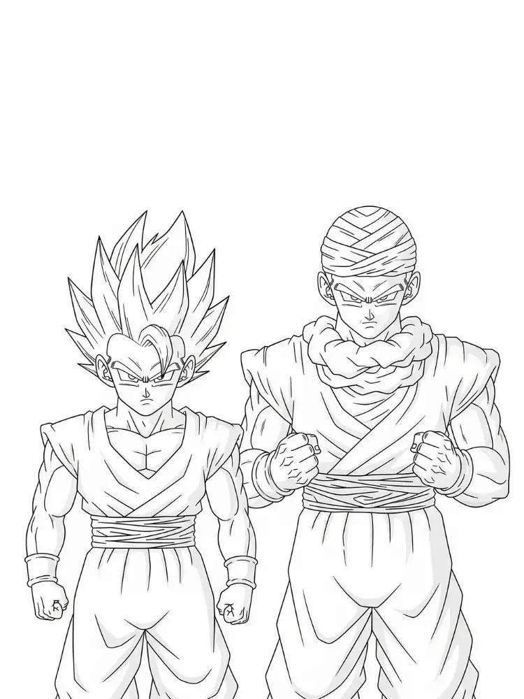 Kleurplaat Dragon Ball Z 11 gohan en piccolo dragon ball z kleurplaat