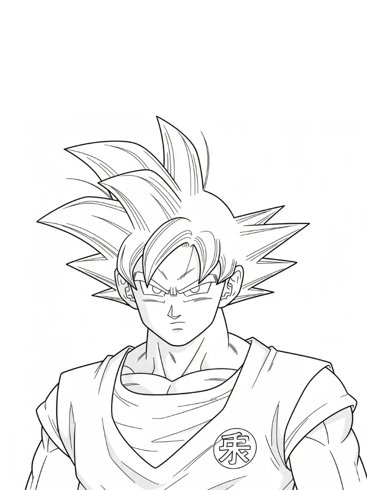 Kleurplaat Dragon Ball Z 12 goku close up dragon ball z kleurplaat