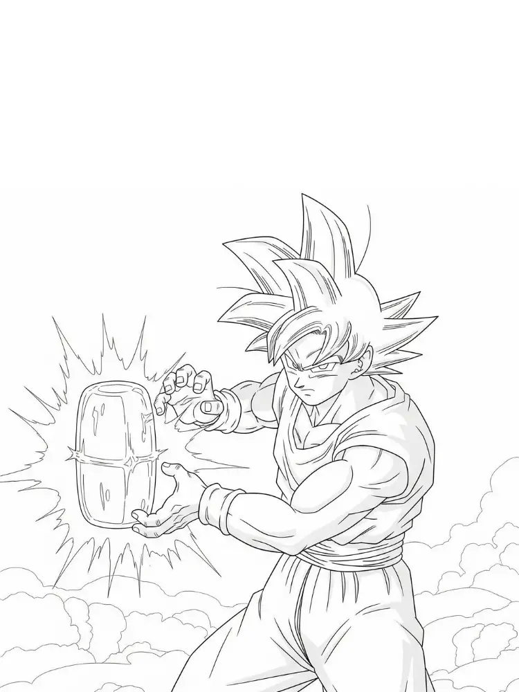 Kleurplaat Dragon Ball Z 23 goku kamehameha dragon ball z kleurplaat