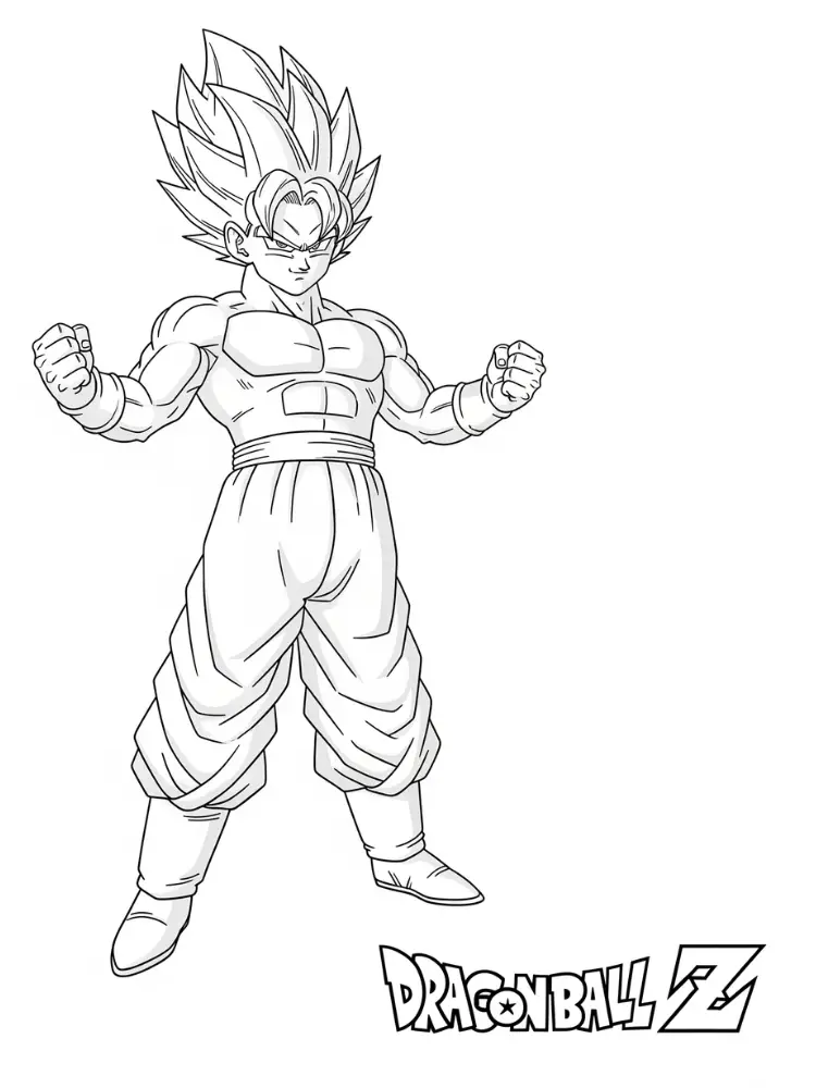 Kleurplaat Dragon Ball Z 22 goku super saiyan dragon ball z kleurplaat