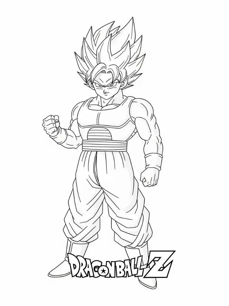 Kleurplaat Dragon Ball Z 21 goku super saiyan dragon ball z logo kleurplaat