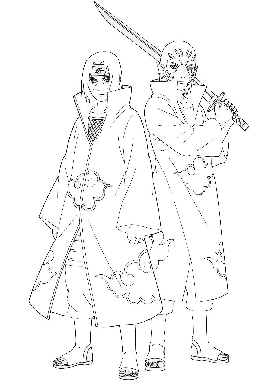 Itachi kleurplaat 26 itachi en kisame akatsuki kleurplaat