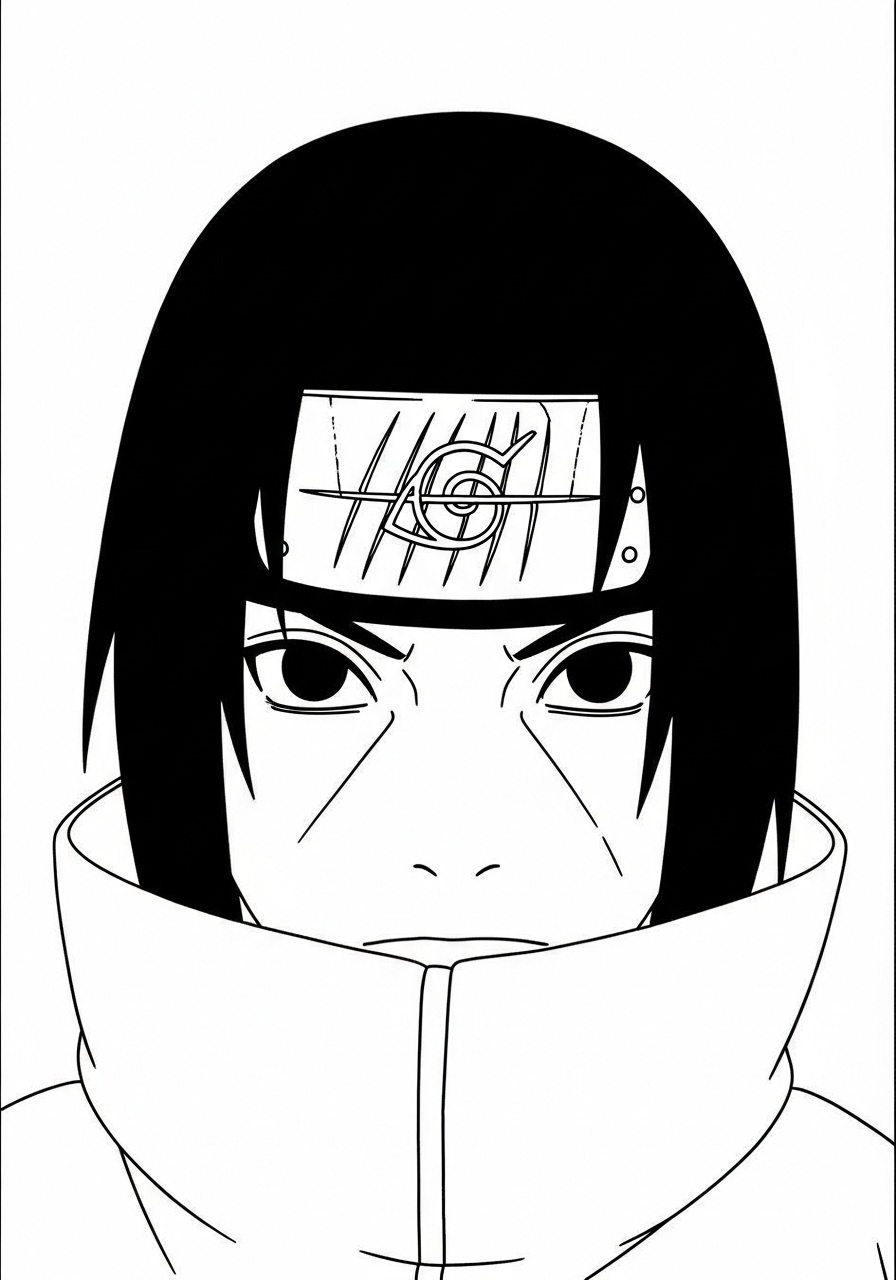 Itachi kleurplaat 11 itachi portret met hoofdband kleurplaat