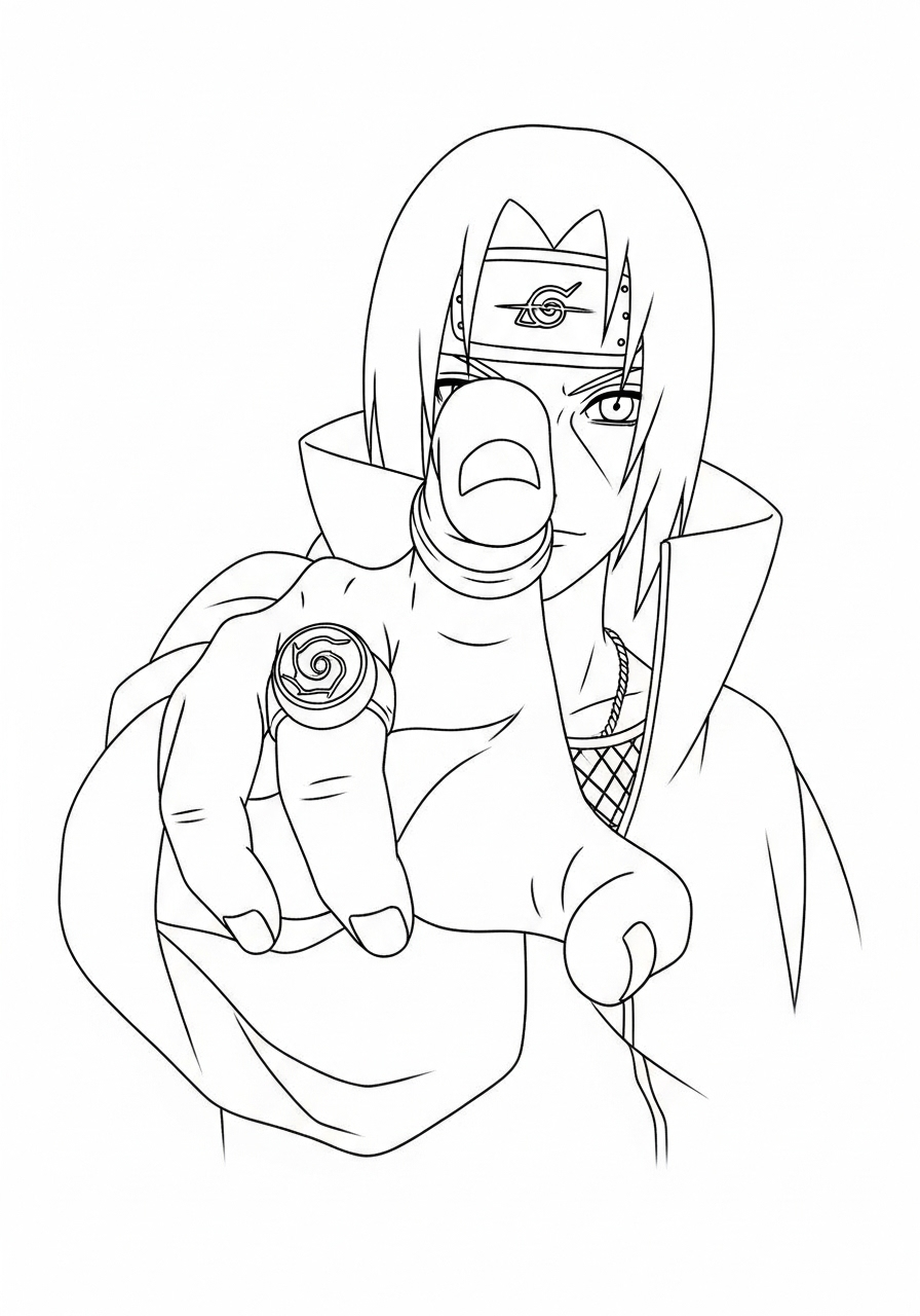 Itachi kleurplaat 9 itachi wijst met ring naar voor kleurplaat