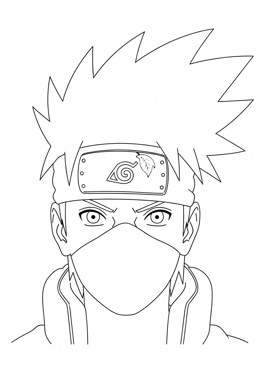 Kakashi kleurplaat 24 kakashi close up gezicht kleurplaat