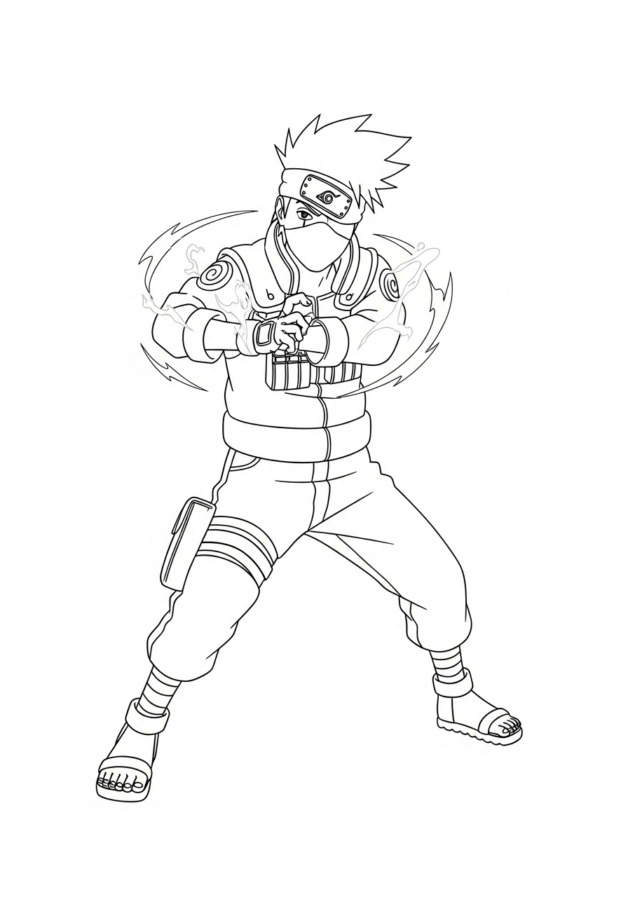 Kakashi kleurplaat 14 kakashi ninja strijdhouding kleurplaat