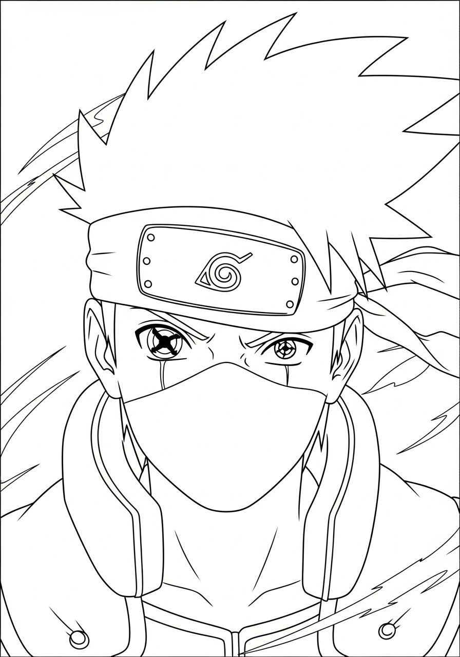 Kakashi kleurplaat 13 kakashi sharingan ogen focus kleurplaat