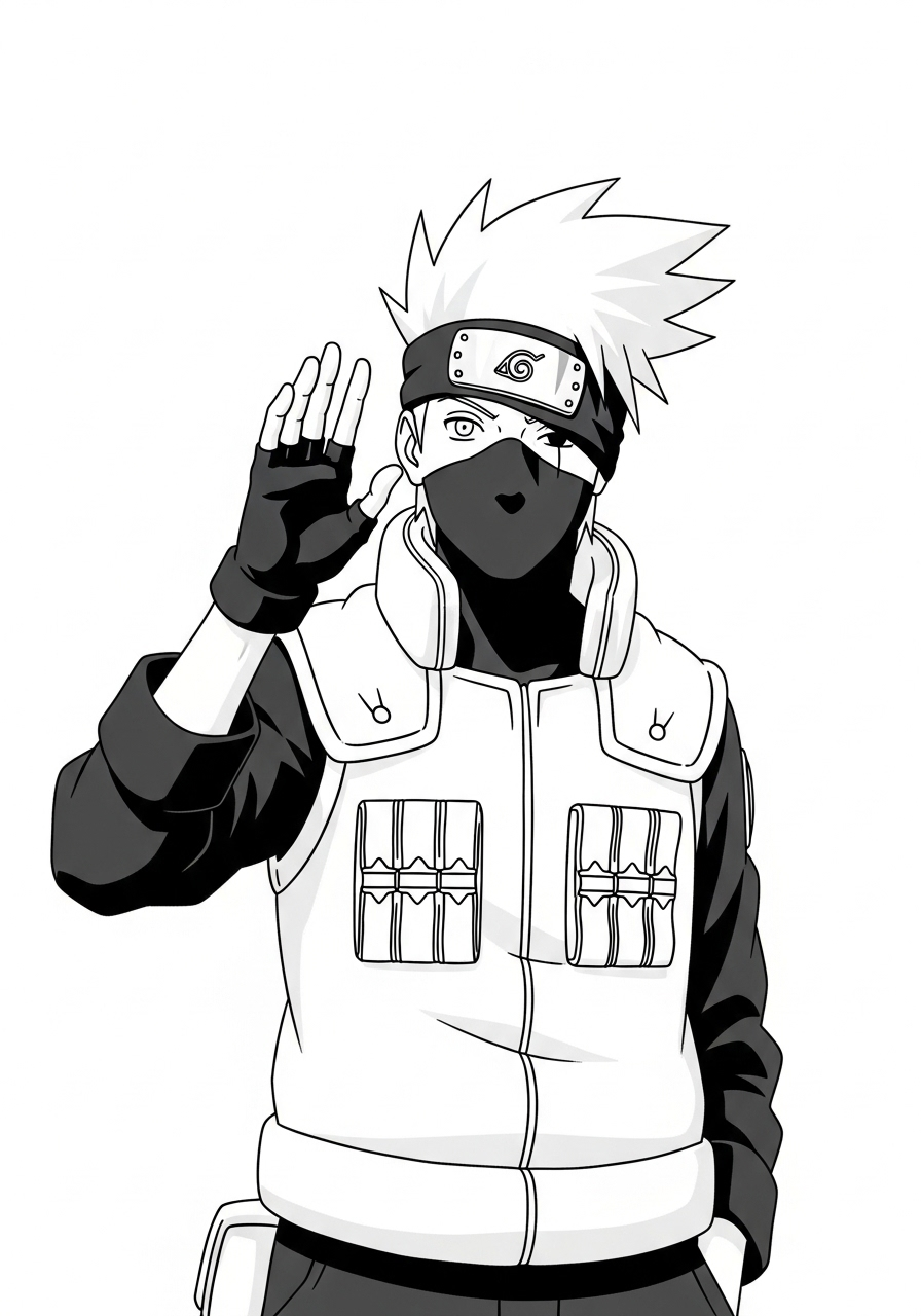 Kakashi kleurplaat 10 kakashi steekt hand op kleurplaat