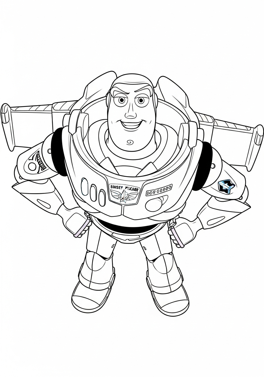 Buzz Lightyear kleurplaat 10 klaar voor vertrek kleurplaat