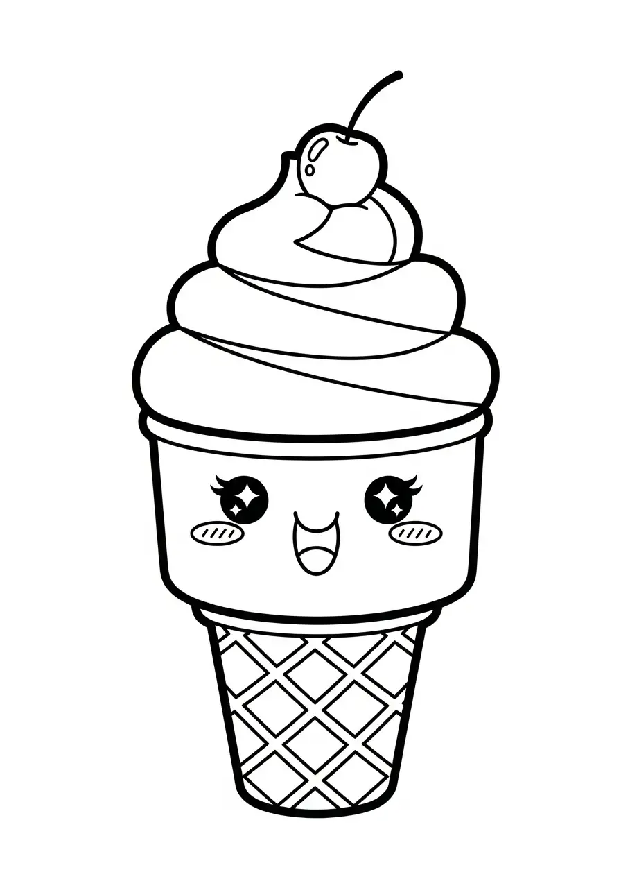 lachend ijsje kleurplaat