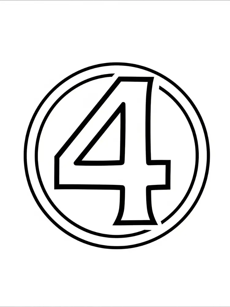 Kleurplaat Fantastic Four 13 logo fantastic four kleurplaat