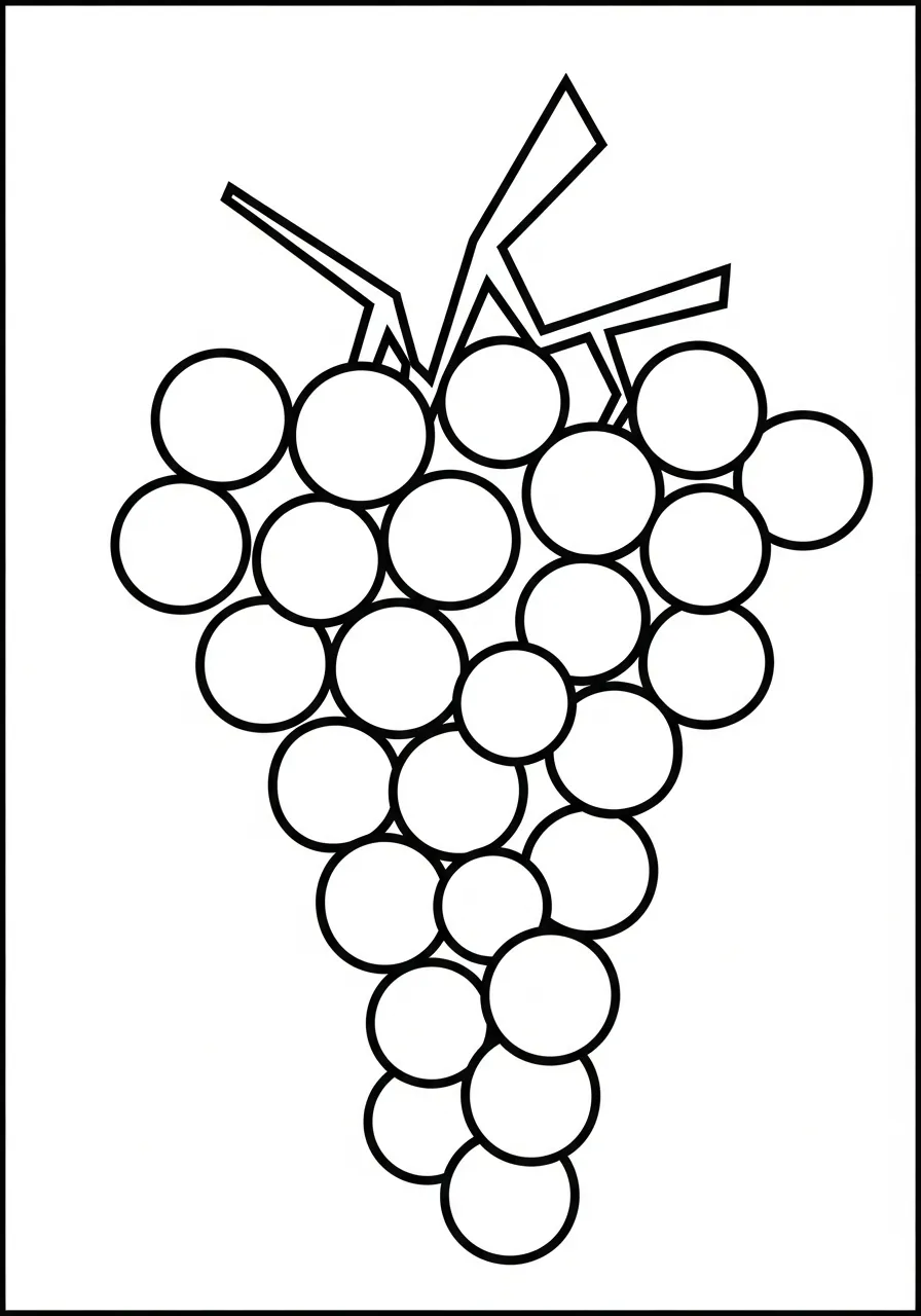 Druiven Kleurplaat 8 simpele druiventros kleurplaat