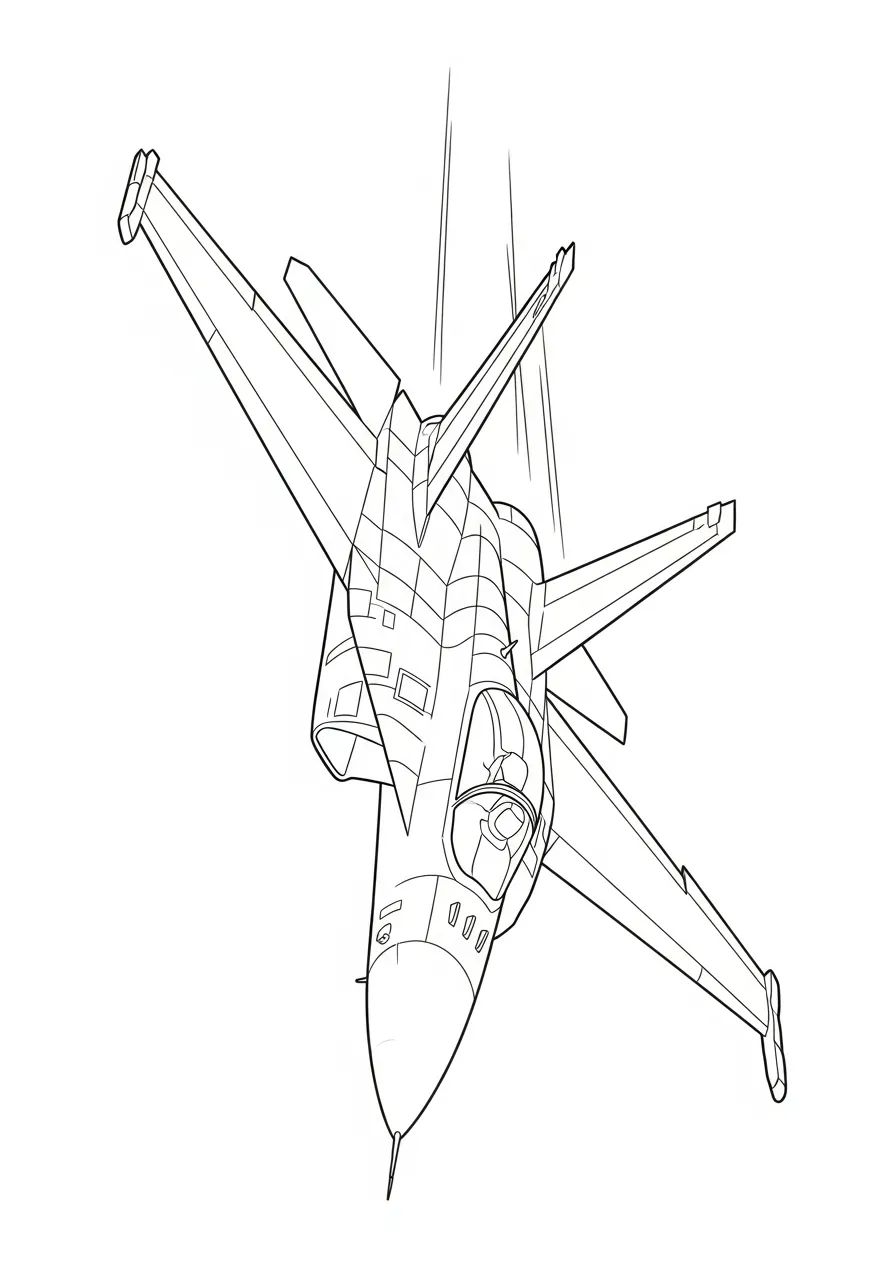 Vliegtuig Kleurplaat 10 snelle straaljager actie kleurplaat