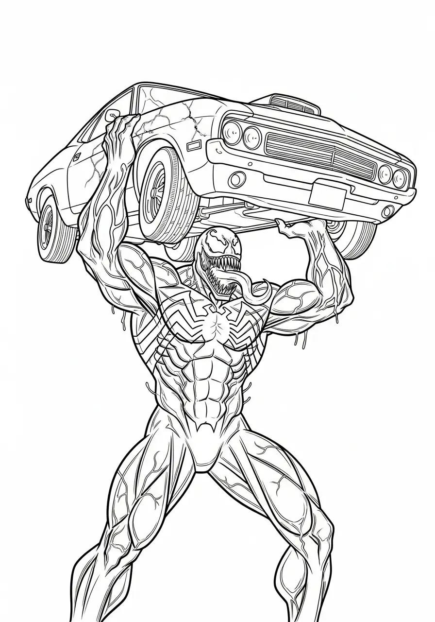 spierbundel met auto kleurplaat