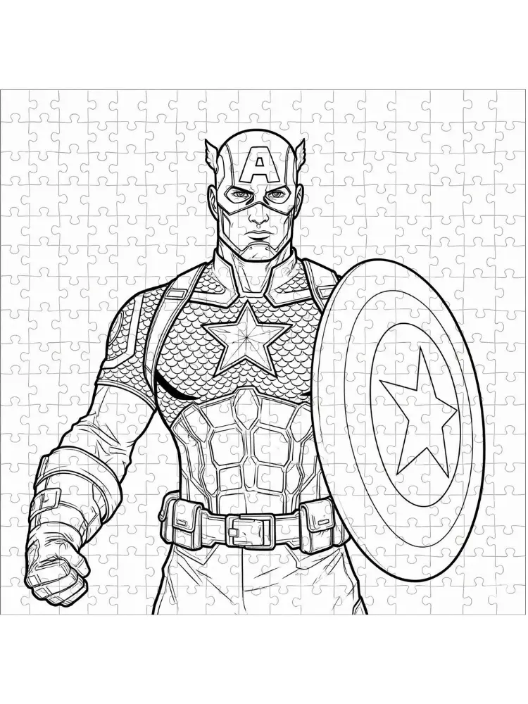 Kleurplaat Captain America 13 stoere captain america puzzel kleurplaat
