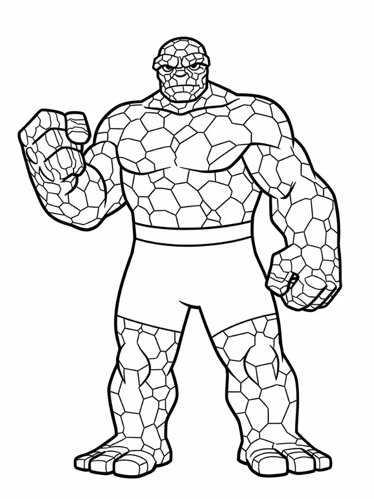 Kleurplaat Fantastic Four 8 the thing sterk fantastic four kleurplaat