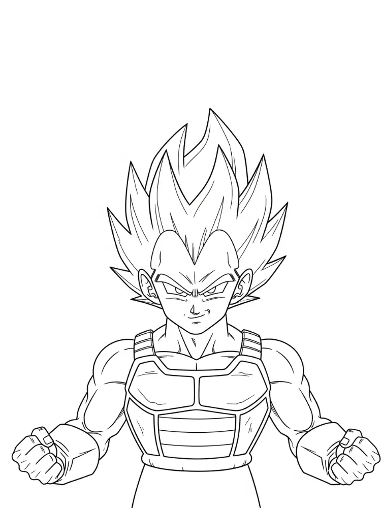 Kleurplaat Dragon Ball Z 26 vegeta super saiyan dragon ball z kleurplaat