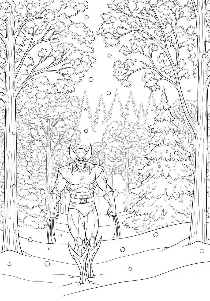 winterwandeling van wolverine kleurplaat
