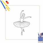Ballerina Kleurplaat thumbnail