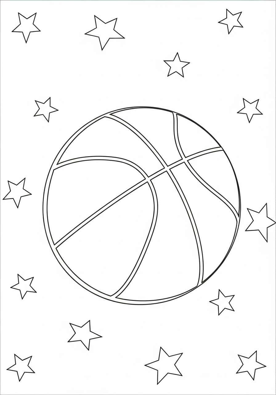 Basketbal Kleurplaat 11 Basketbal Kleurplaat 3