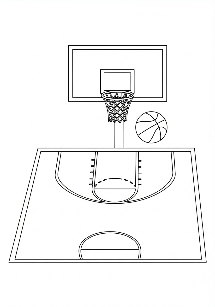Basketbal Kleurplaat 8 Basketbal Kleurplaat