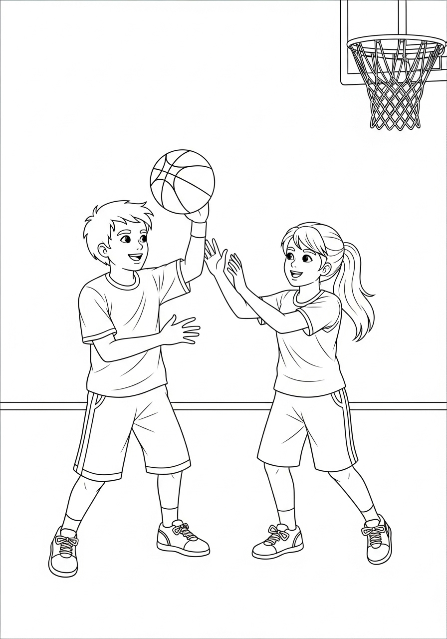Basketbal Kleurplaat 15 Basketbal Kleurplaat 7