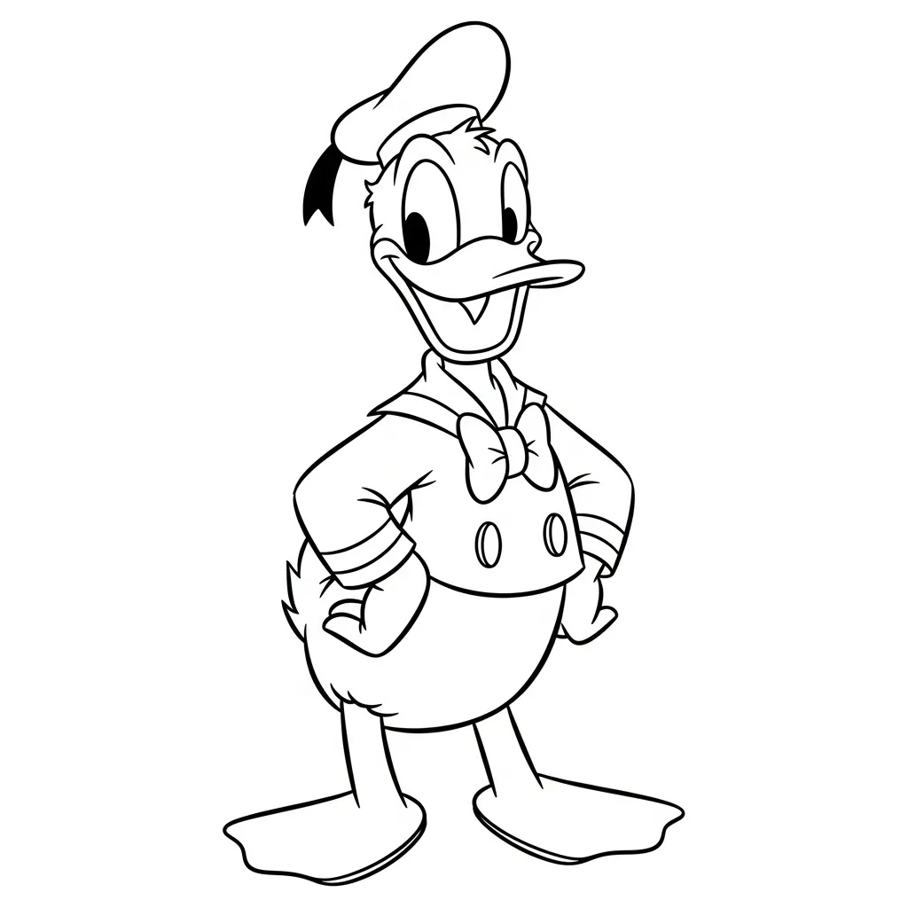 Donald duck kleurplaat 12 Donald duck kleurplaat 4
