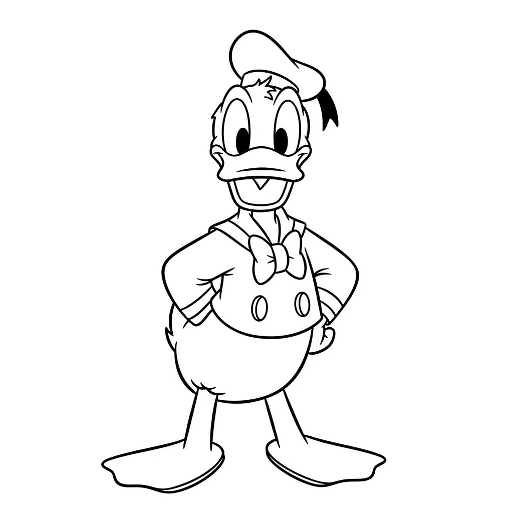 Donald duck kleurplaat 10 Donald duck kleurplaat 2