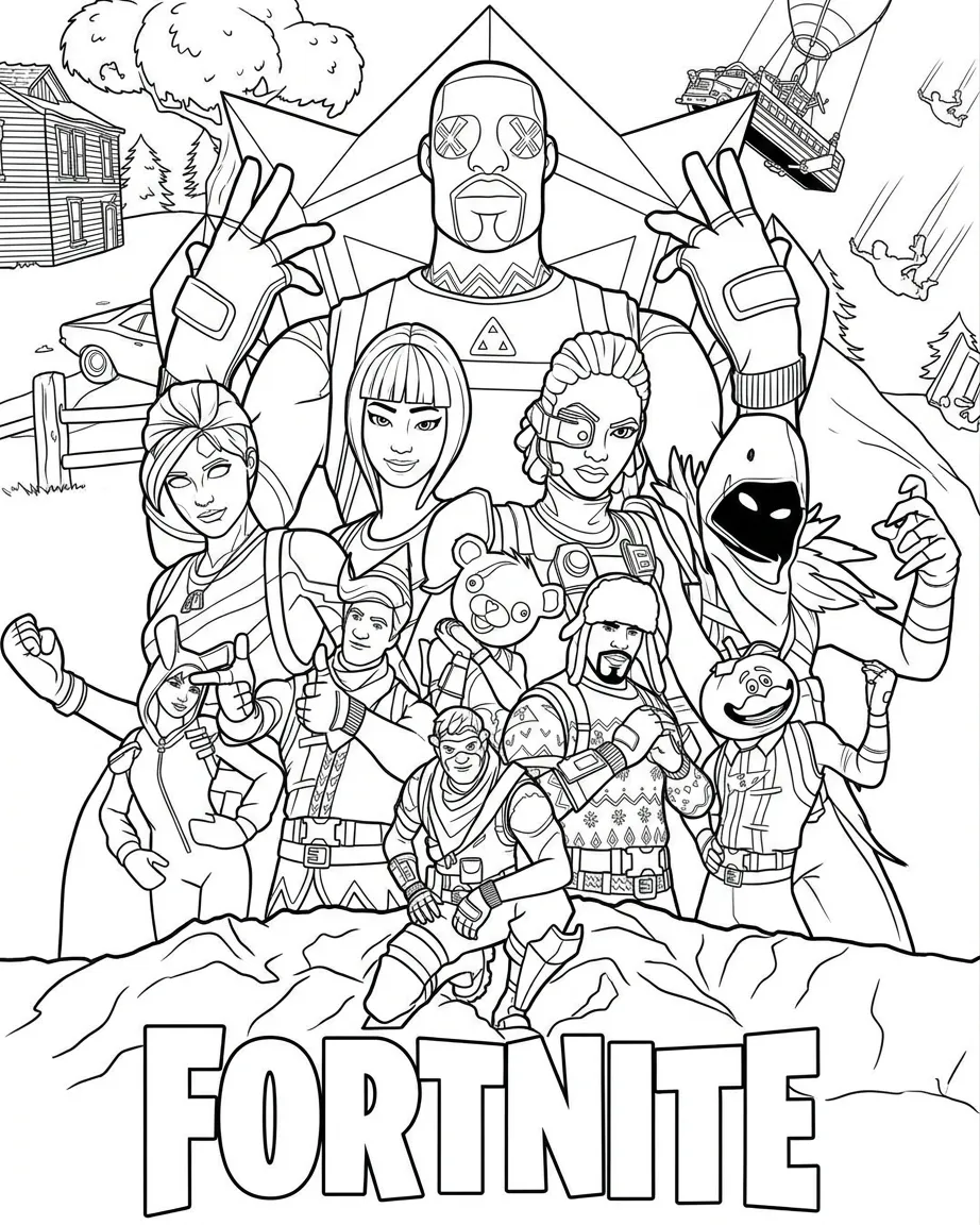 Fortnite kleurplaat 1