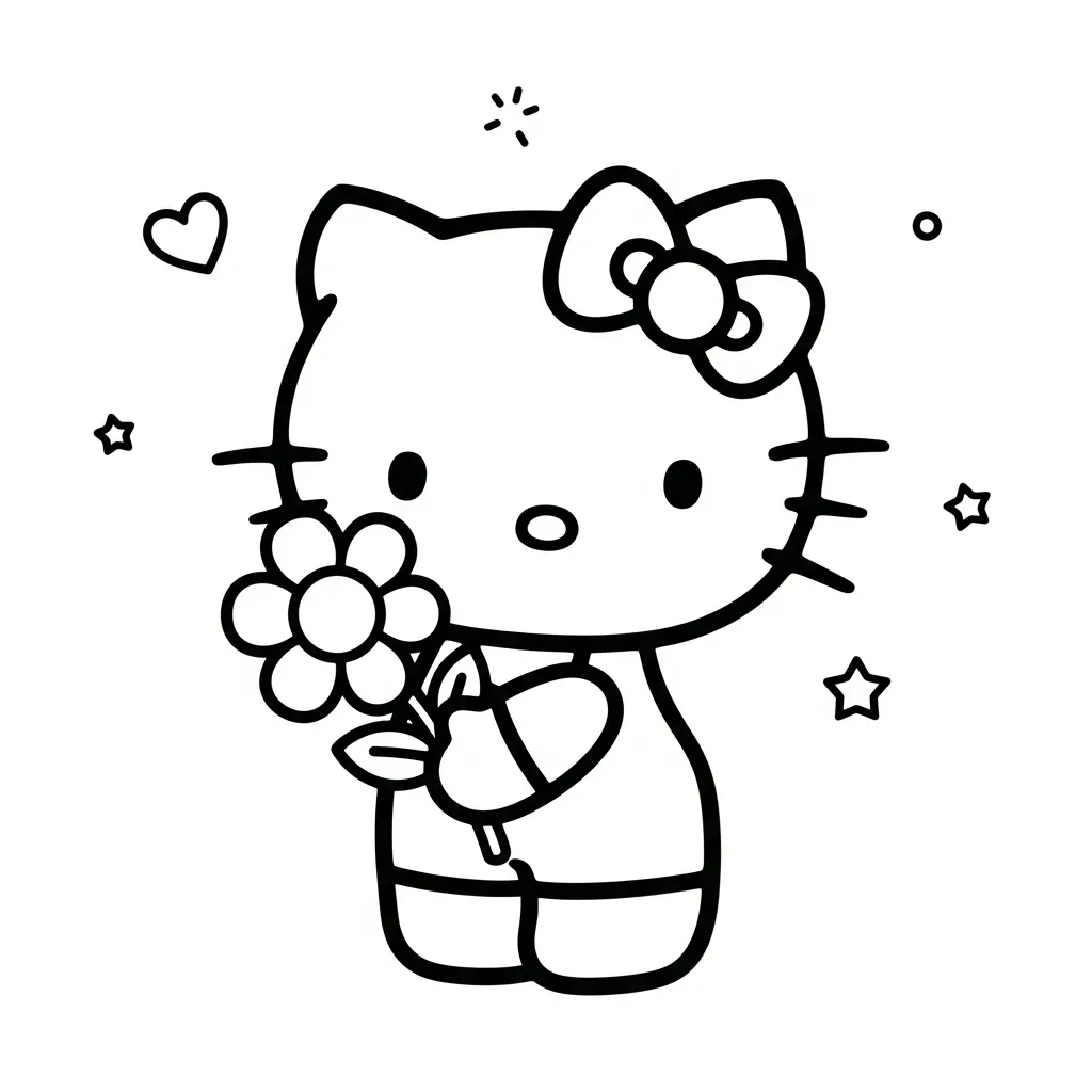 Hello kitty kleurplaat 8 Hello kitty kleurplaat